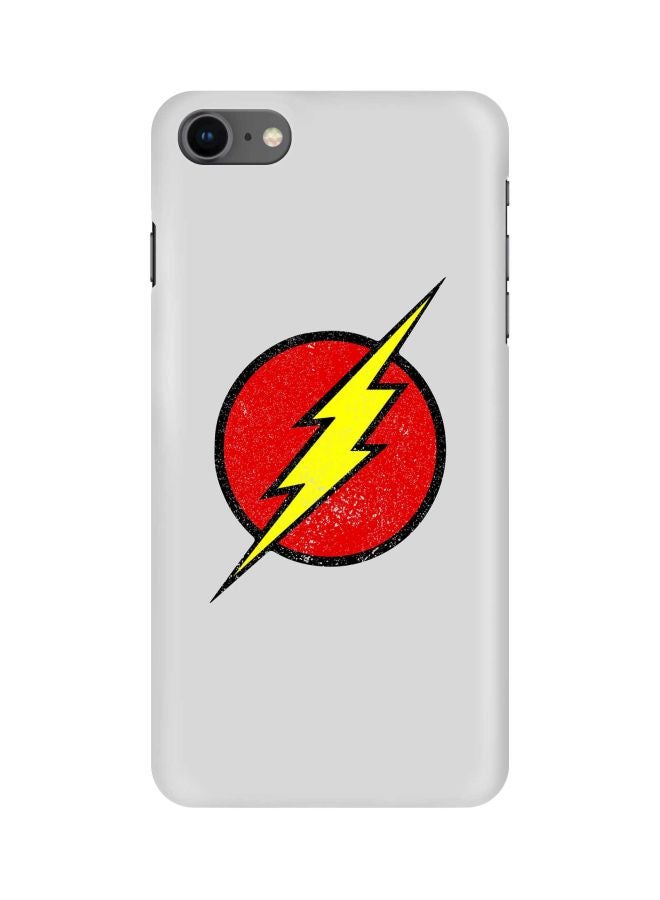 ستايلايزد غطاء حماية بطبعة شعار فلاش من سلسلة سناب كلاسيك لهاتف أبل آيفون 8 أبيض/أحمر/أصفر - Image 1