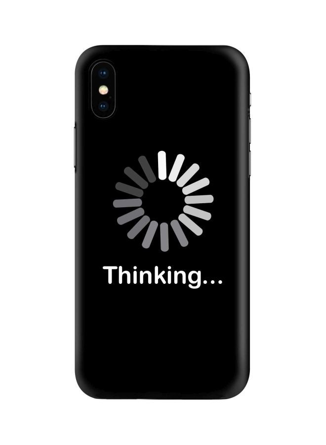 ستايلايزد غطاء حماية مطبوع بكلمة "Thinking" من سلسلة سناب كلاسيك لهاتف أبل آيفون Xs/X أسود/ أبيض - Image 1