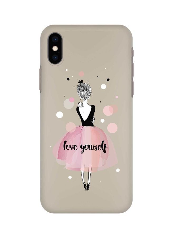 Stylizedd Love Yourself Printed Case Cover For Apple iPhone XS Max Beige/Pink/Black - Image 1