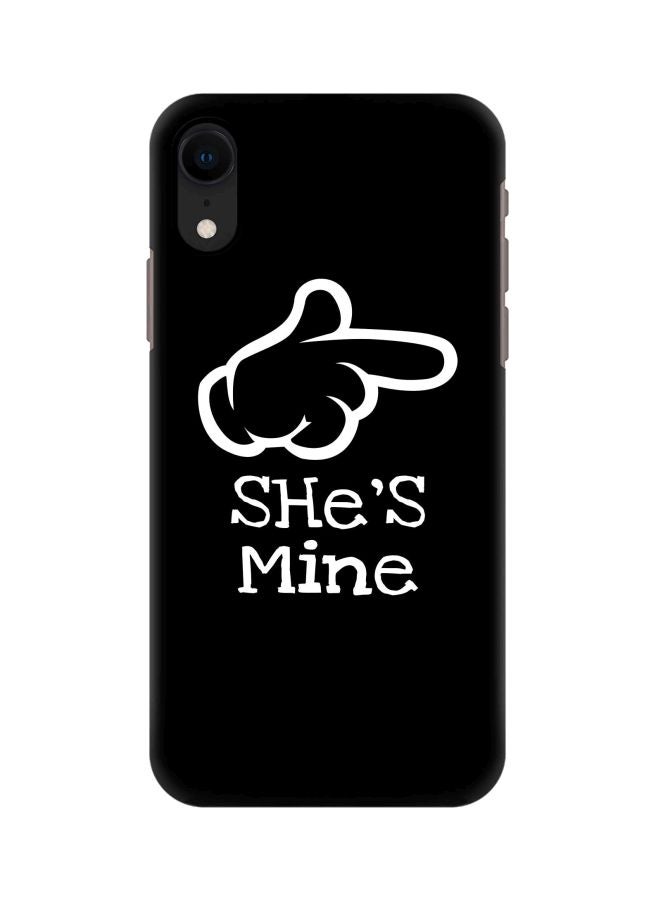 ستايلايزد غطاء حماية محكم من سلسلة كلاسيك مطبوع عليه عبارة "She's Mine" لهاتف أبل آيفون XR أسود/ أبيض - Image 1