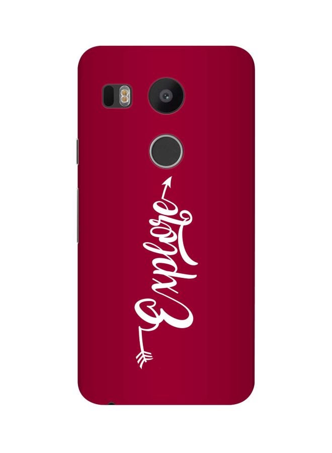 Stylizedd - Explore Printed Protective Case Cover For Google Nexus 5X Red/White - Image 1