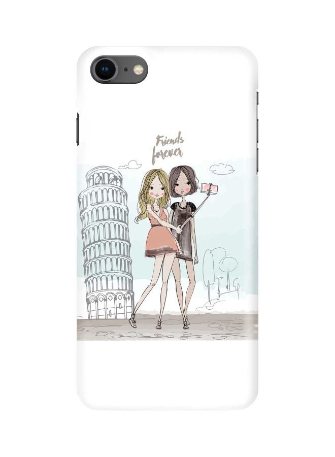 Stylizedd Snap Classic Series Friends Forever Printed Case Cover For Apple iPhone 8 White/Blue/Brown - Image 1