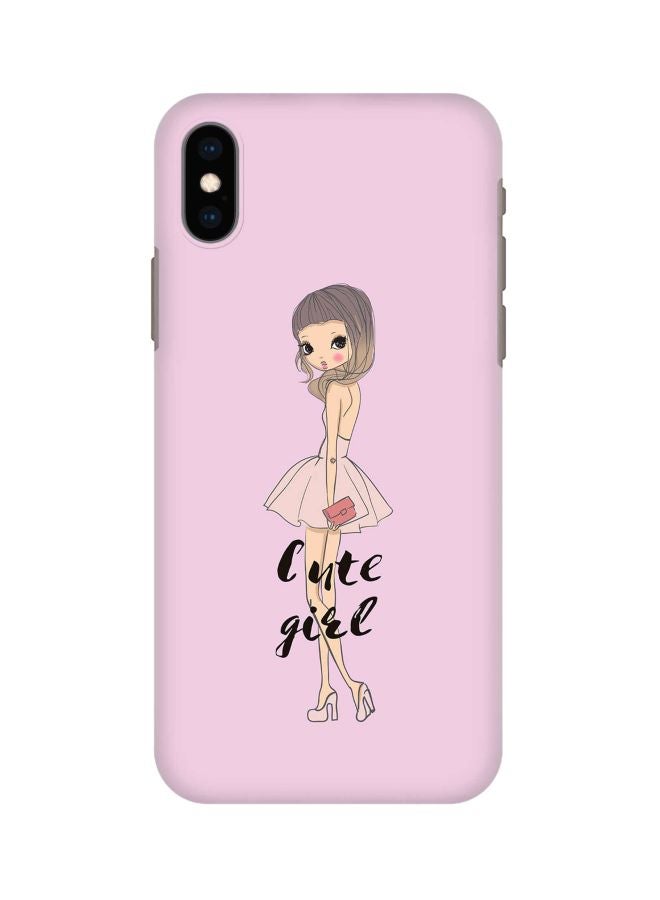 Stylizedd Snap Classic Series Cute Girl Printed Case Cover For Apple iPhone Xs Max Pink/Black/Beige - Image 1
