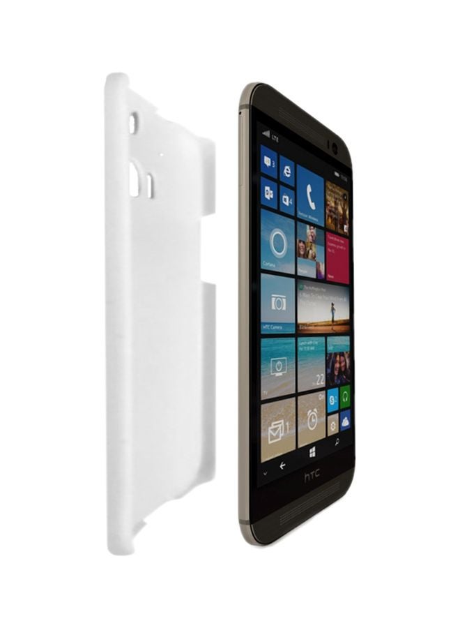 غطاء حماية مطبوع عليه فحل خيل عربي لهاتف HTC ون M8 أبيض/ أسود