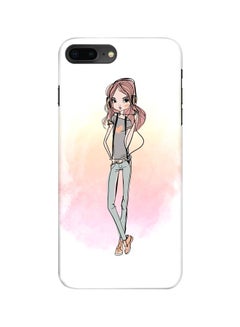 Snap Classic Series Girl Next Door Printed Case Cover For Apple iPhone 8 Plus White/Pink/Grey