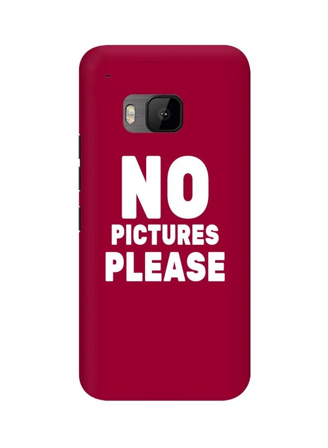 ستايلايزد غطاء حماية واقٍ من سلسلة سناب كلاسيك مطبوع عليه عبارة "No Pictures Please" لهاتف HTC ون M9 أحمر/أبيض - Image 1