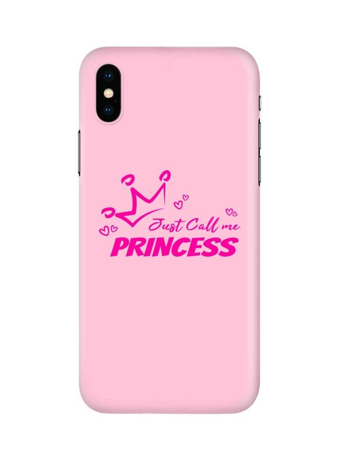 ستايلايزد غطاء حماية مطبوع بعبارة "Just Call Me Princess" من سلسلة سناب كلاسيك لهاتف أبل آيفون XS / X وردي - Image 1