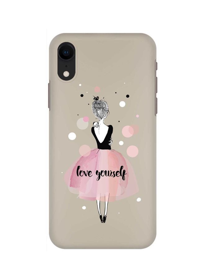 Stylizedd Love Yourself Printed Protective Case Cover For Apple iPhone XR Beige/Pink/Black - Image 1