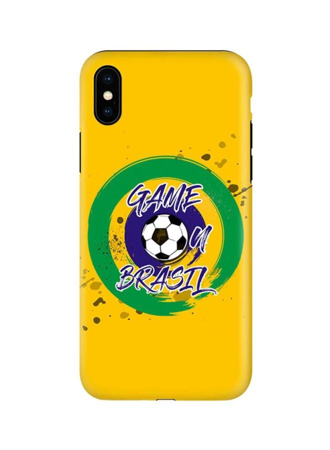 غطاء حماية واقٍ لهواتف أبل آيفون X/ آيفون XS عبارة Game On Brazil