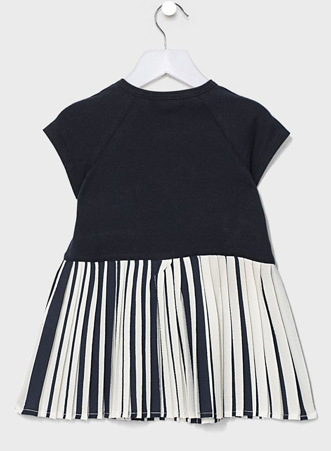 IKKS Kids Slogan Glitter Dress Blue - Image 2