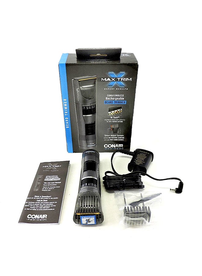 CONAIR - Max Trim Cord/Cordless Rechargeable Beard Trimmer Grey - Image 1