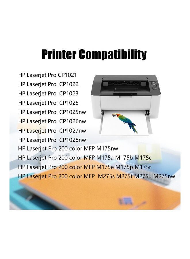 دي دبليو مجموعة خراطيش حبر بديلة لطابعة إتش بي ليزر جيت برو CP1021/CP1022/ACP1023/CP1025 CP1026nw/CP1027nw/MFP/M175/M275 أسود/ أزرق سيان/ أصفر - Image 4