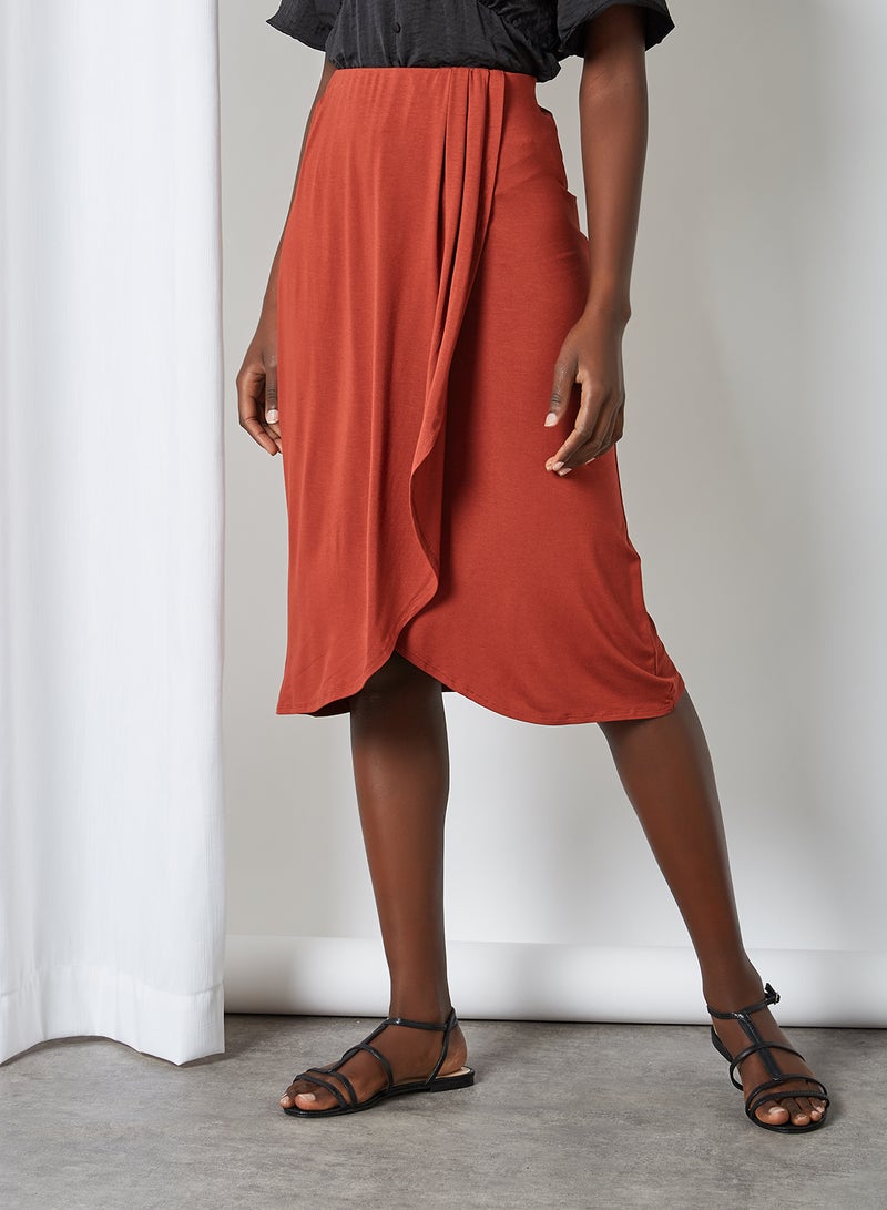 PIECES - Neora High Waist Skirt Burnt Henna - Image 1