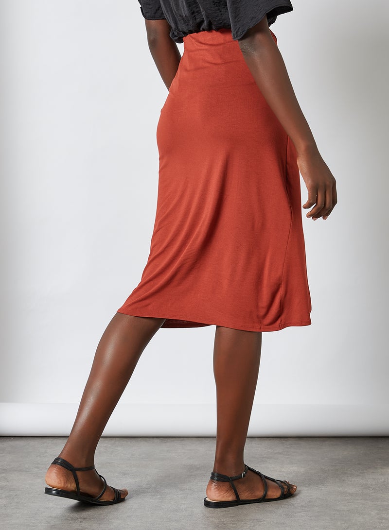 PIECES - Neora High Waist Skirt Burnt Henna - Image 1