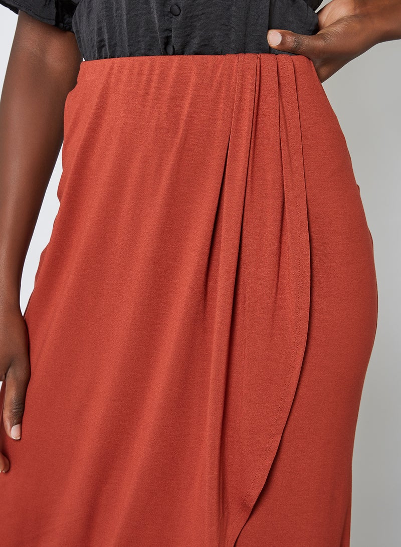PIECES - Neora High Waist Skirt Burnt Henna - Image 1