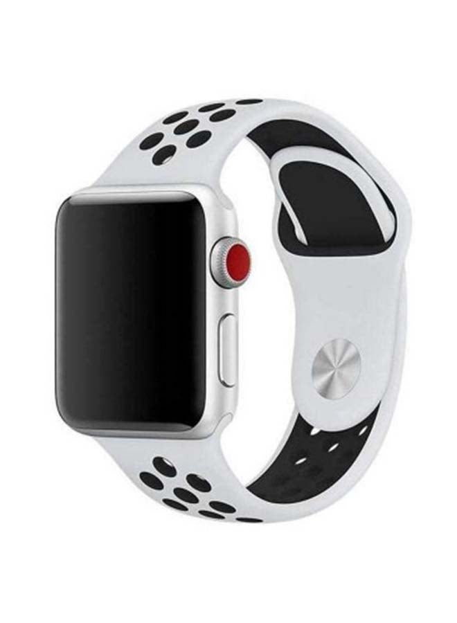 Replacement Nike Design Silicone Band For Apple Watch Series 6 Light Grey - Image 2