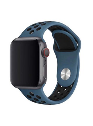 Replacement Nike Design Silicone Band For Apple Watch Series 6 Dark Blue - v1601964629/N40924080A_1