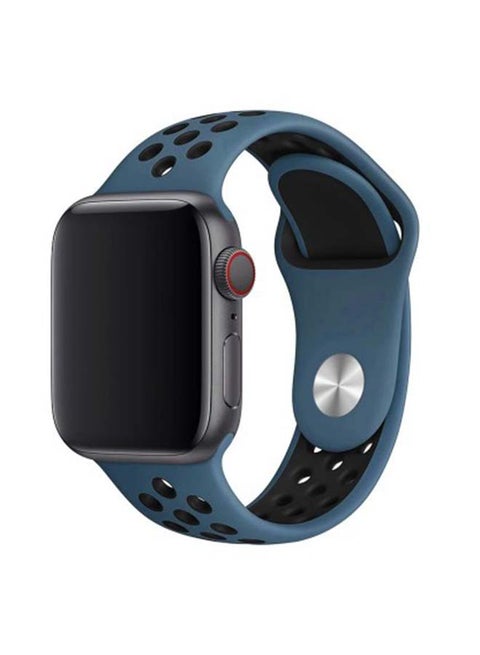 Replacement Nike Design Silicone Band For Apple Watch Series 6 Dark Blue