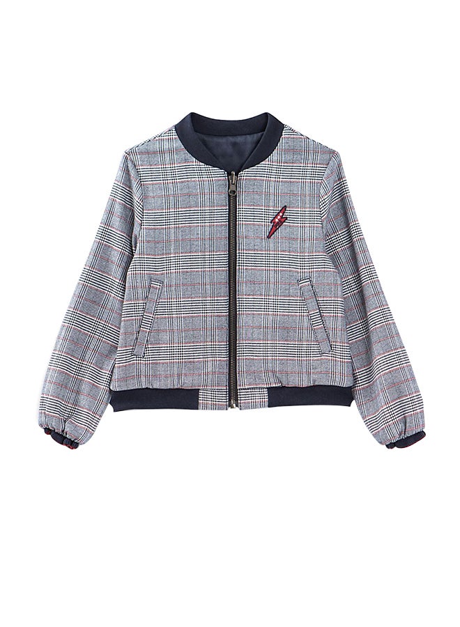 إيكس جاكيت 2 في 1 قابل للعكس وبسحاب أزرق/رمادي/أحمر - Image 1