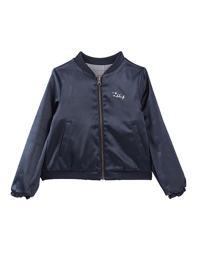 إيكس جاكيت 2 في 1 قابل للعكس وبسحاب أزرق/رمادي/أحمر - Image 2