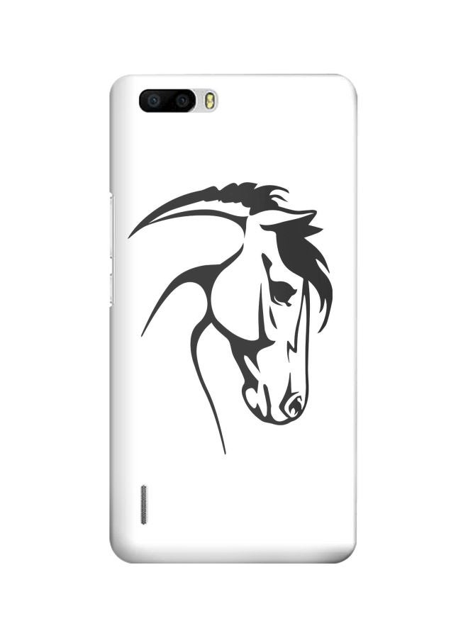Arab Stallion Printed Protective Case Cover For Huawei Honor 6 Plus White/Black