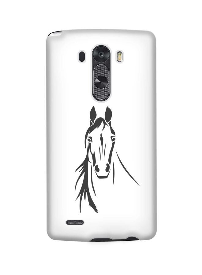 Stylizedd Snap Classic Series Arabian Stallion Printed Case Cover For LG G3 White/Black - Image 1