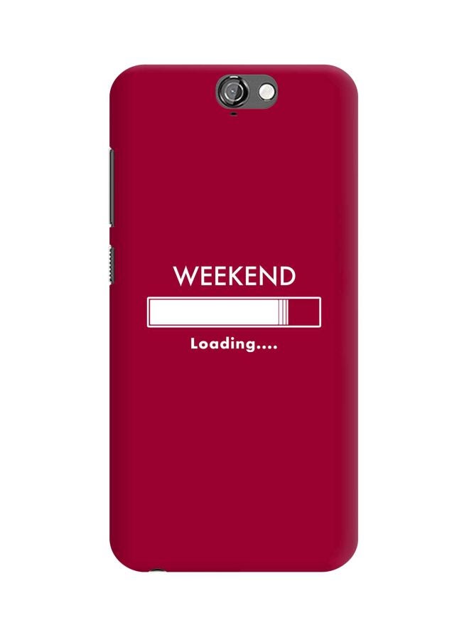 ستايلايزد غطاء حماية مزين بطبعة عبارة "Weekend Loading" من سلسلة سناب كلاسيك لهاتف HTC ون A9 وردي/أبيض - Image 1