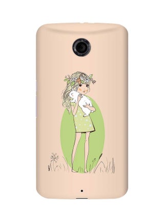 Snap Classic Series Bunny Cuddles Printed Protective Case Cover For Google Nexus 6 Beige/Green/White - v1601968483/N40465366A_1