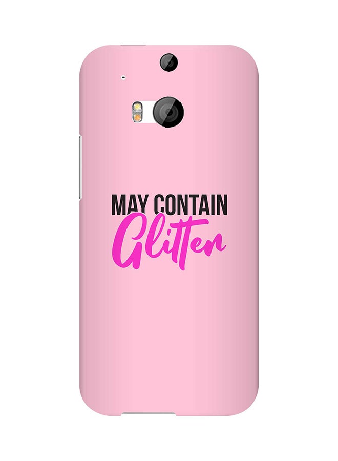 Stylizedd Snap Classic Series May Contain Glitter Printed Case Cover For HTC One M8 Pink/Black - Image 1