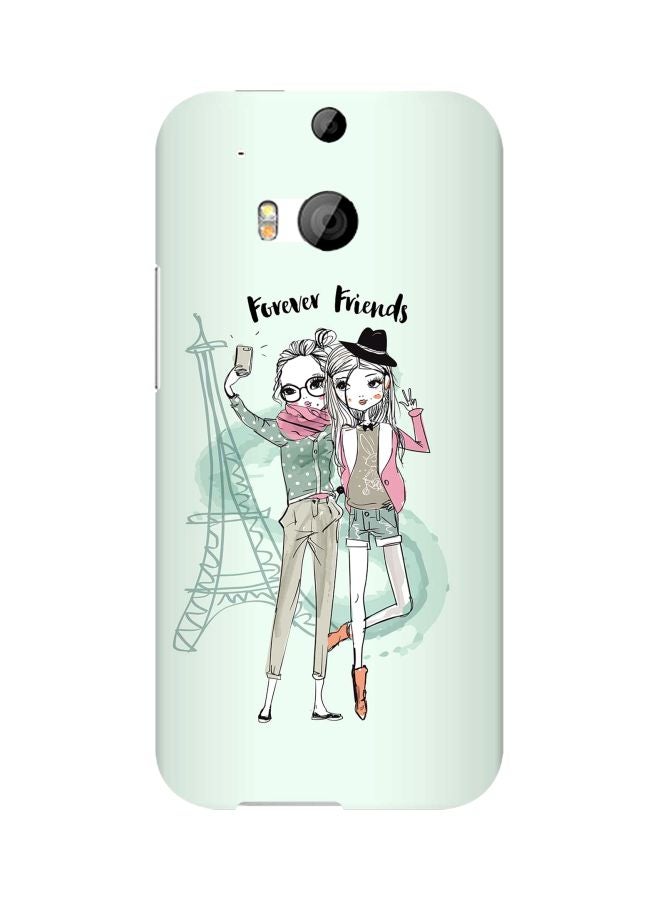ستايلايزد غطاء حماية من سلسلة سناب كلاسيك مطبوع عليه عبارة "Forever Friends " لهواتف إتش تي سي ون M8 أخضر / رمادي / أسود - Image 1