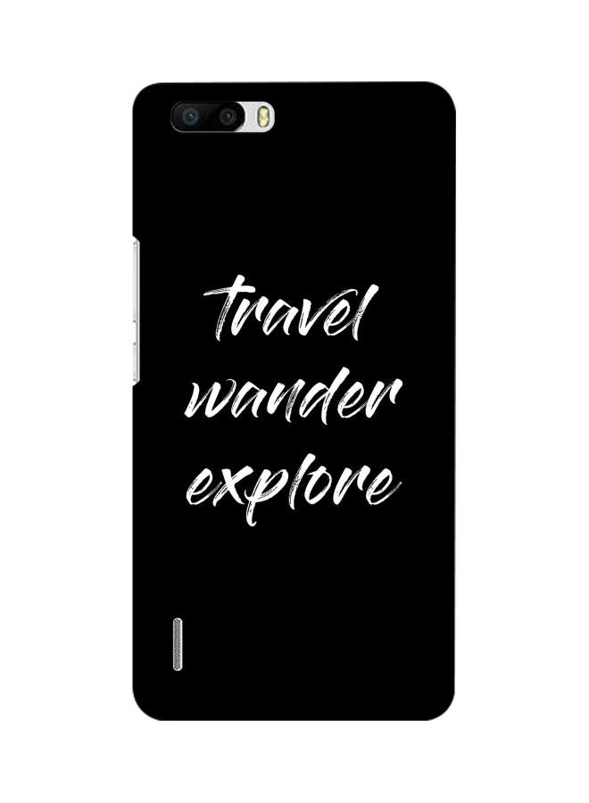 Stylizedd Travel Wander Explore Printed Protective Case Cover For Huawei Honor 6 Plus Black/White - Image 1