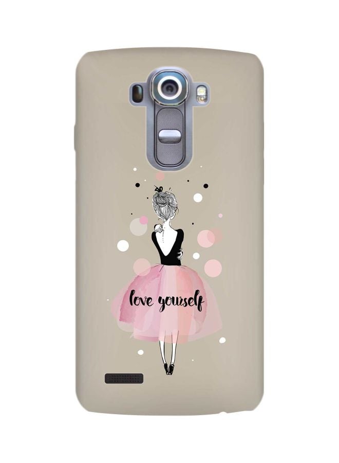 Stylizedd Snap Classic Series Love Yourself Printed Case Cover For LG G4 Brown/Pink/Black - Image 1