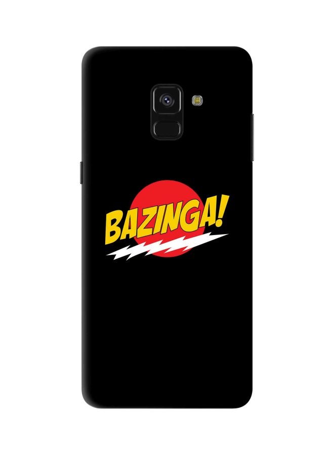 ستايلايزد غطاء حماية مطبوع عليه كلمة "Bazinga" من تشكيلة سناب كلاسيك لهاتف سامسونج جالاكسي A8 بلس (2018) أسود/أحمر/أصفر - Image 1