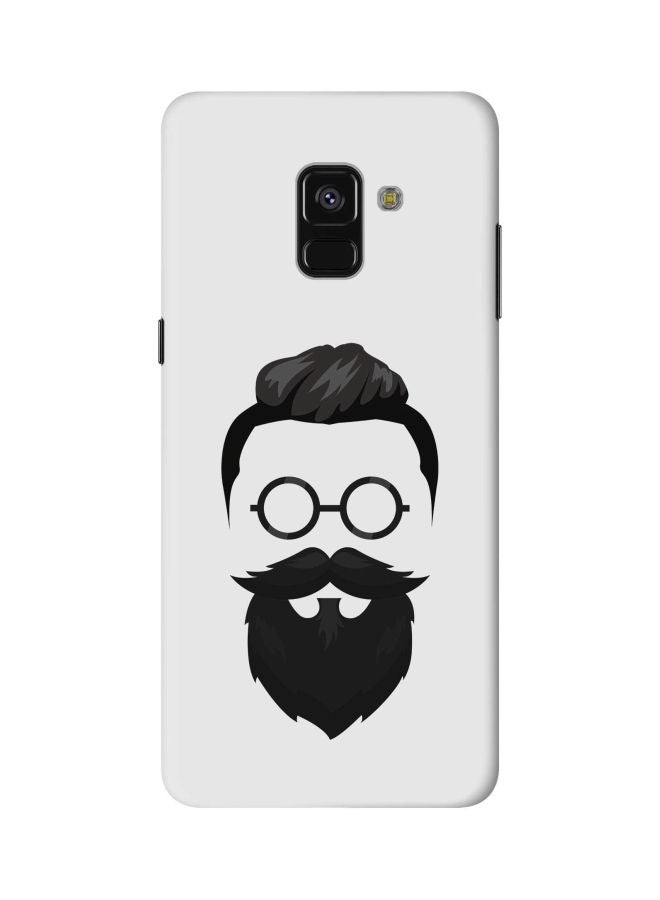 Stylizedd Beard Hipster Themed Case Cover For Samsung Galaxy A8+ 2018 White/Black/Grey - Image 1
