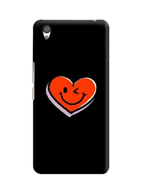 Snap Classic Series Winking Heart Printed Case Cover For OnePlus X Black/Red
