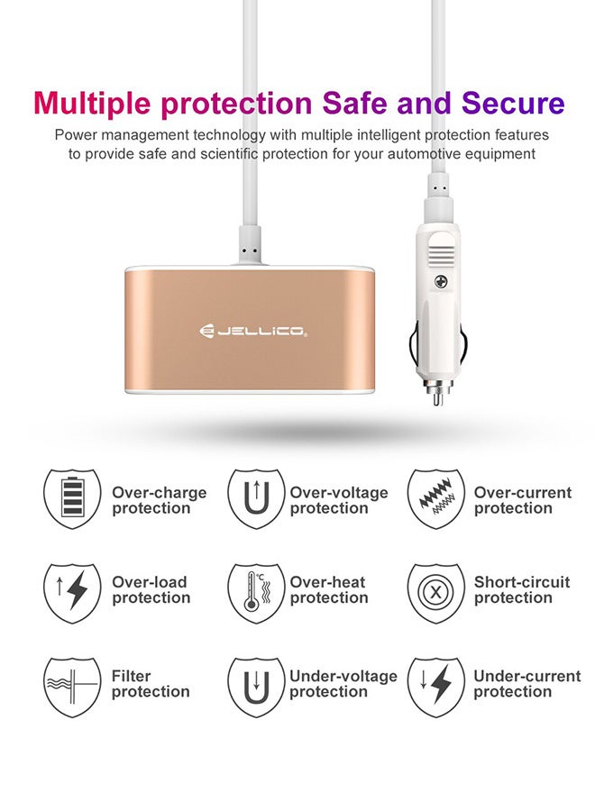 Jellico 2 USB Ports Fast Car Charger Multicolour - Image 2
