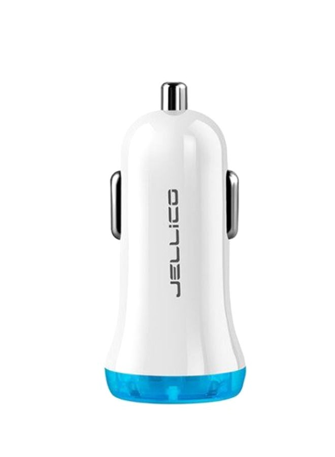 Jellico 5V 3.1A Dual USB Car Charger Blue/White  - Image 1
