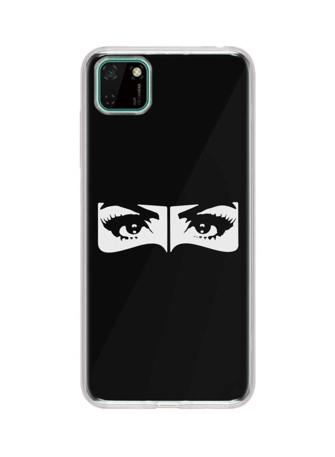 Stylizedd Classic Clear Series Naqabi Eyes Printed Case Cover For Huawei Y5p Black/White  - Image 1