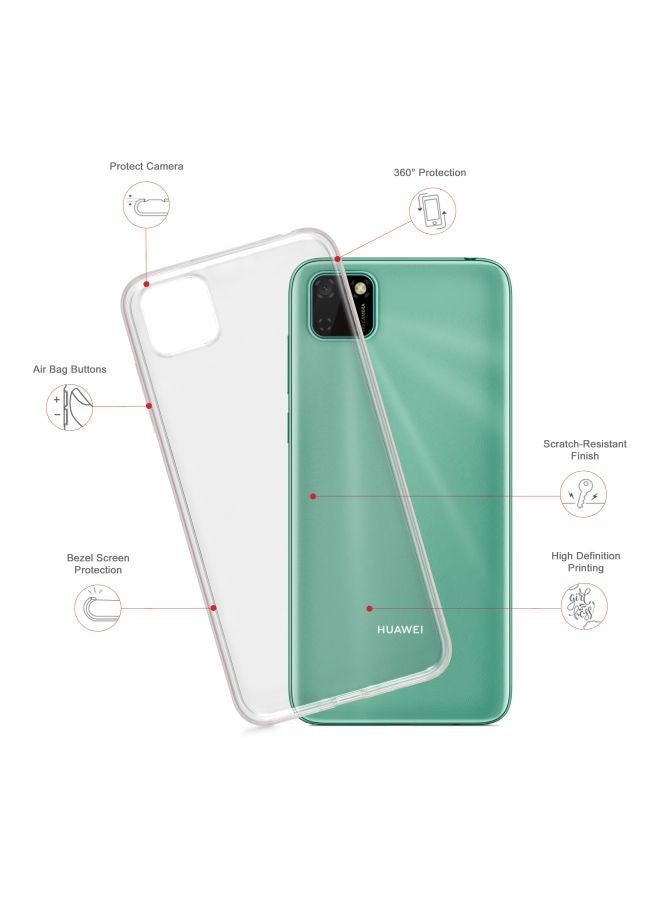 Stylizedd Classic Clear Series Naqabi Eyes Printed Case Cover For Huawei Y5p Black/White  - Image 2