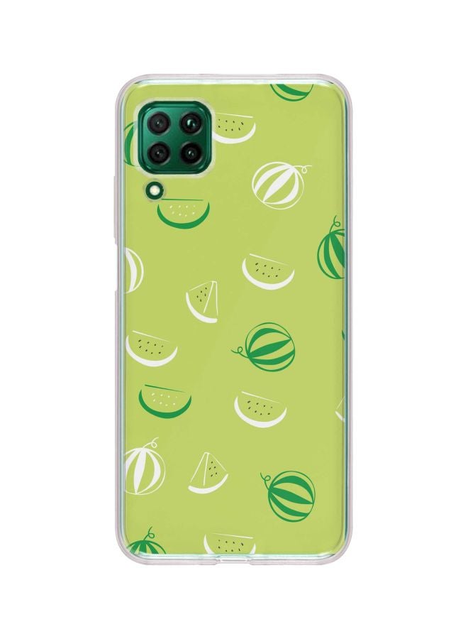 Stylizedd Classic Clear Series Watermelon Bits Printed Case Cover For Huawei nova 7i Green/White  - Image 1