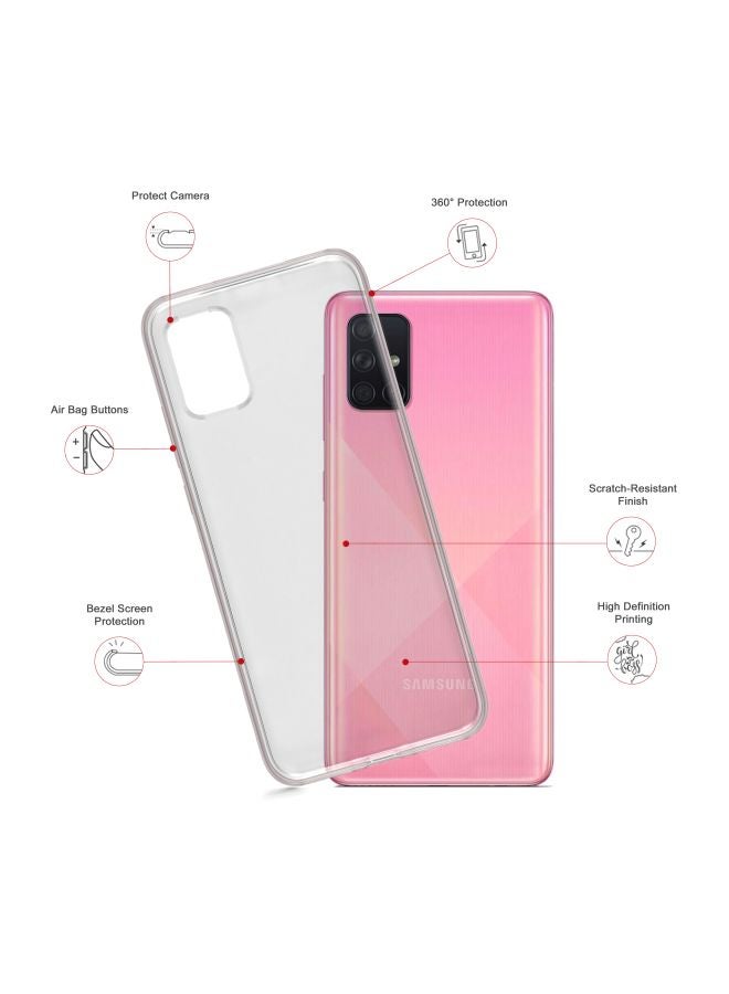 Stylizedd Classic Clear Series Wifi Single Printed Case Cover For Samsung Galaxy A71 White/Pink/Black - Image 2