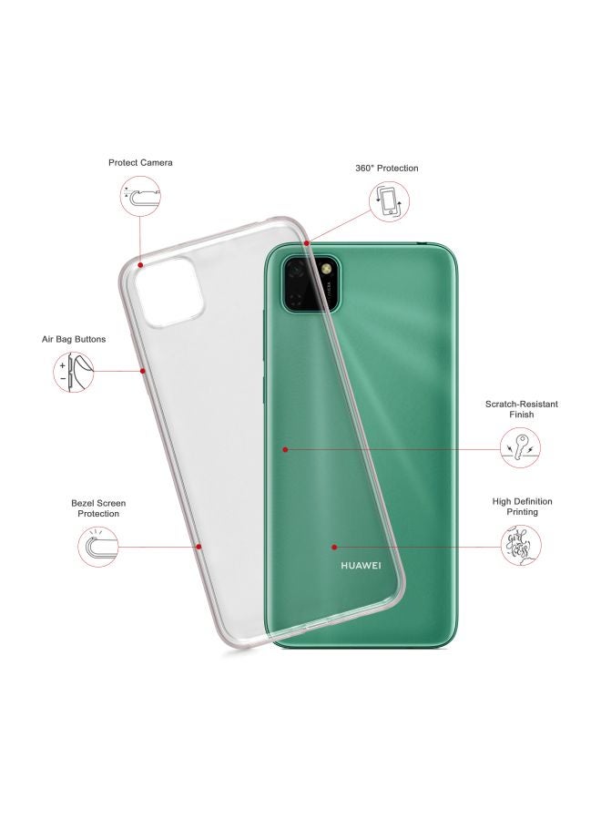 Stylizedd Classic Clear Series Winter Splinter Printed Case Cover For Huawei Y5p Grey/Black/White  - Image 2
