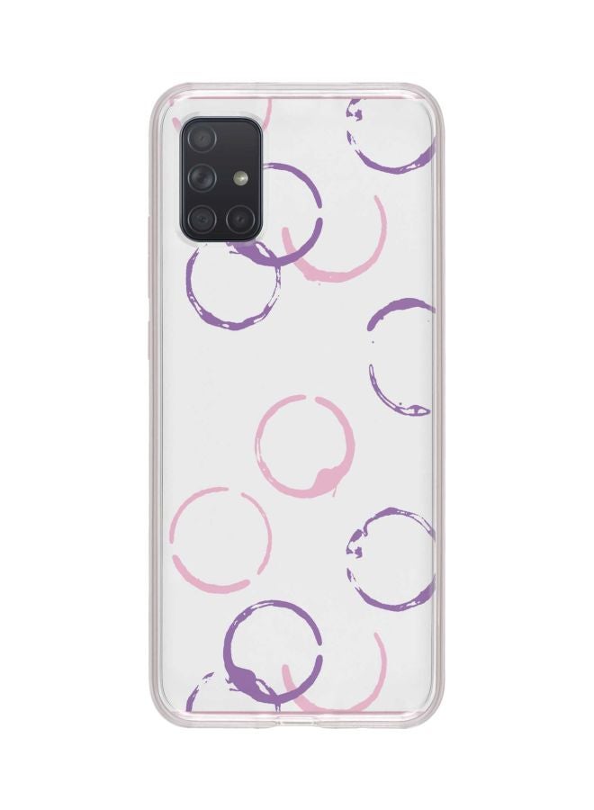 Stylizedd Classic Clear Series Pretty Stain Printed Case Cover For Samsung Galaxy A51 White/Pink/Purple - Image 1