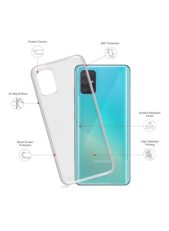 Stylizedd Classic Clear Series Pretty Stain Printed Case Cover For Samsung Galaxy A51 White/Pink/Purple - Image 2