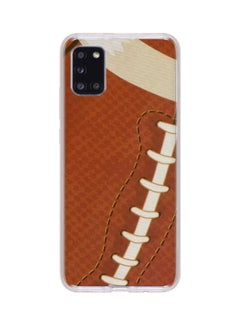 Classic Series Rugby Ball Printed Case Cover For Samsung Galaxy A31 Brown/White