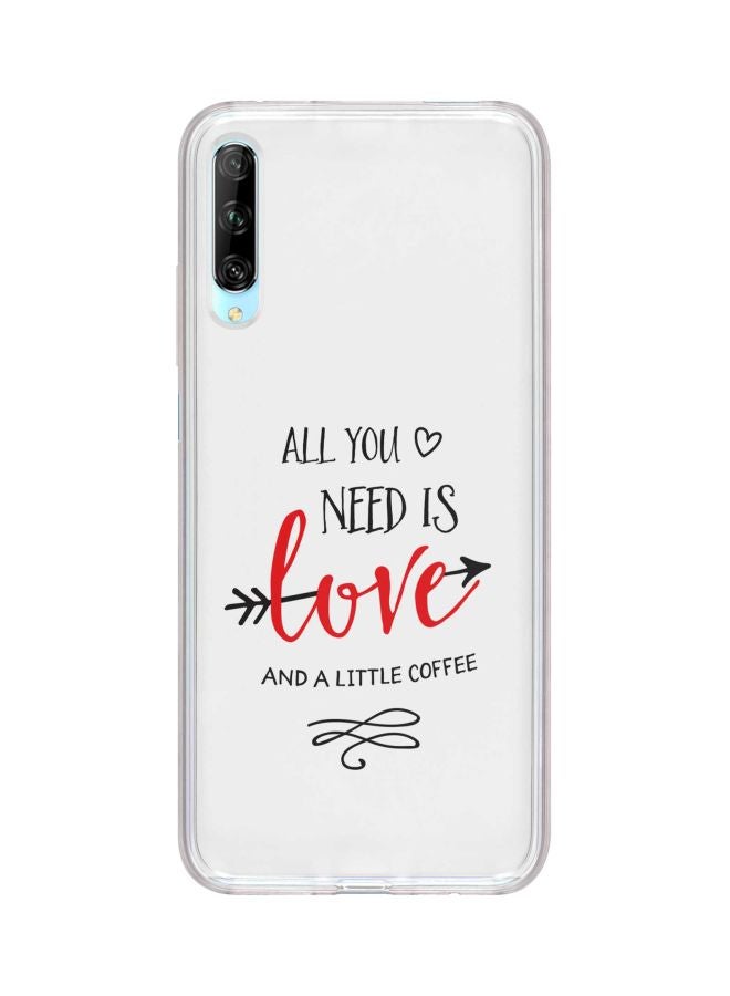 Stylizedd Classic Clear Series All You Need Is Love And A Little Coffee Printed Case Cover For Huawei Y9s White/Black/Red - Image 1