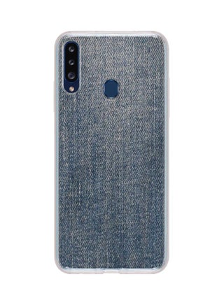 Classic Series Dark Denim Printed Case Cover For Samsung Galaxy A20s Blue/Grey - v1601976934/N40882615A_1