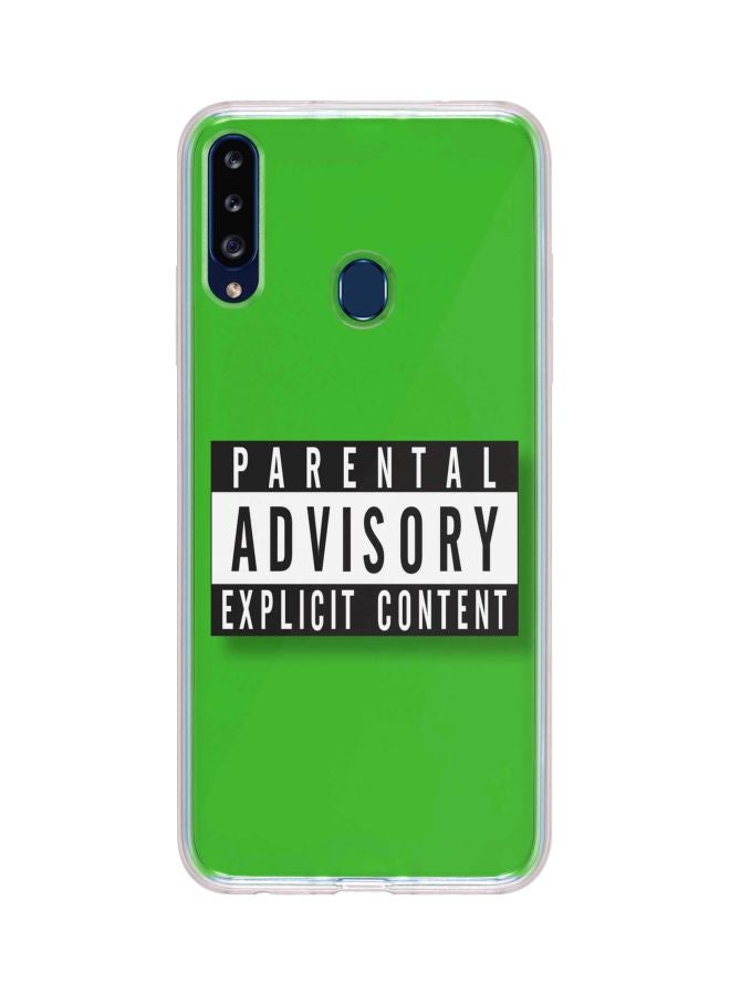 Stylizedd Classic Clear Series Explicit Content Printed Case Cover For Samsung Galaxy A20s Green/Black/White - Image 1