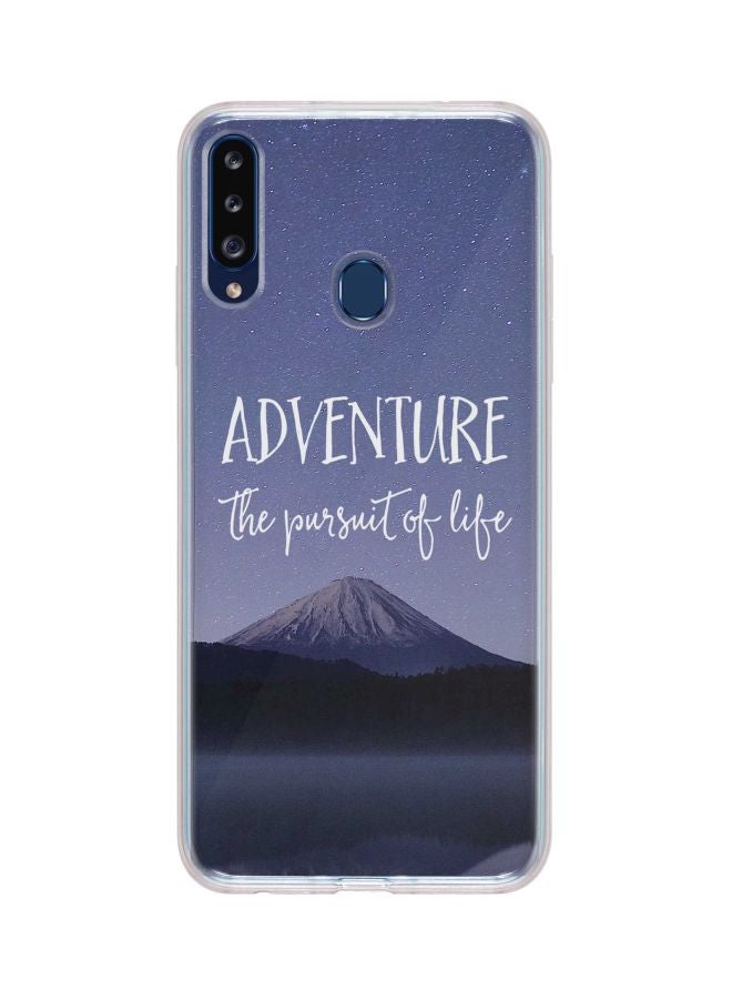 Stylizedd Classic Clear Series Adventure Printed Case Cover For Samsung Galaxy A20s Purple/White/Black - Image 1