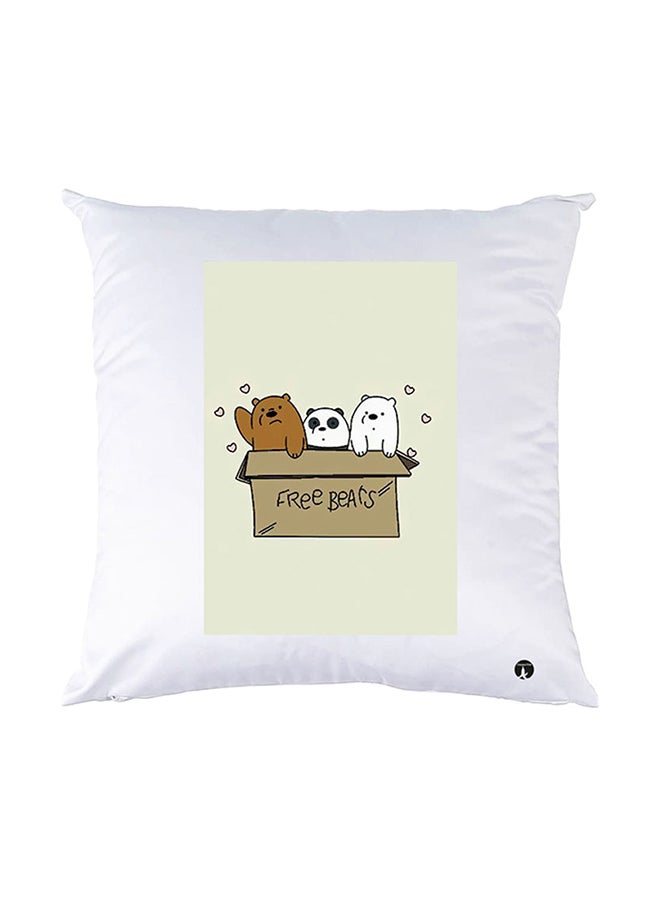 بي بي وسادة نوم مزينة بطبعات أبيض 30x30سم